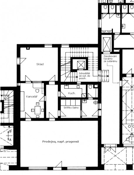 Modr dm - prodejn prostor